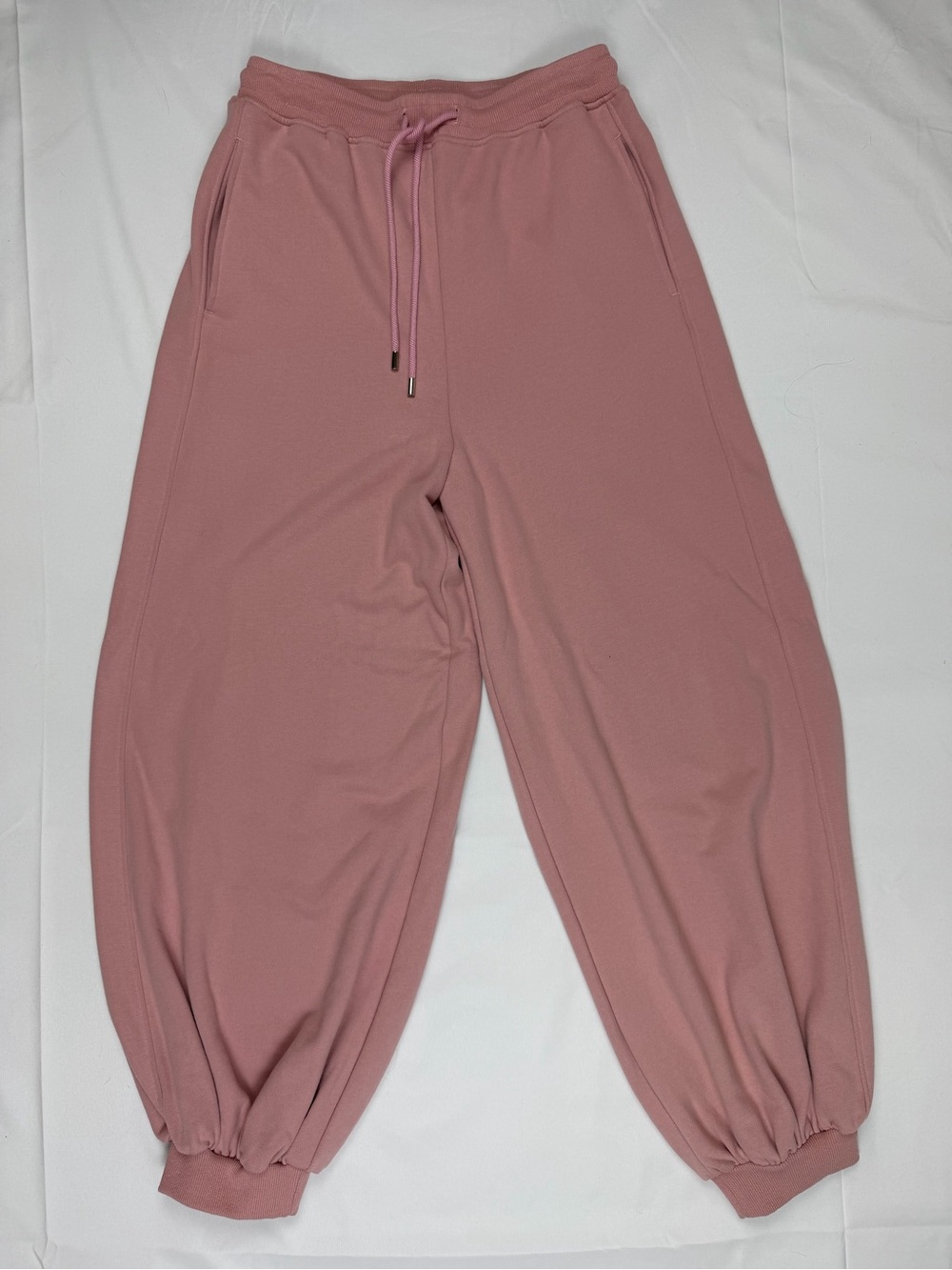 NAP Loungewear Balloon Cotton Sweatpants L Dusty Pink Oversized Joggers NWT